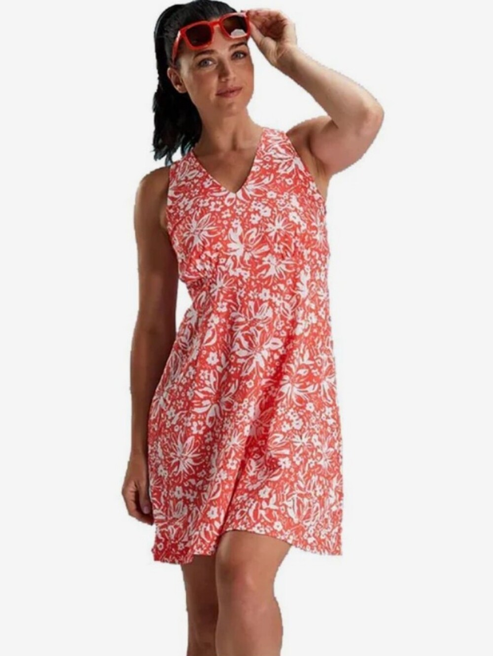 Krimson Klover Piper Dress Women's Coral Meadow Floral Small Tennis Golf